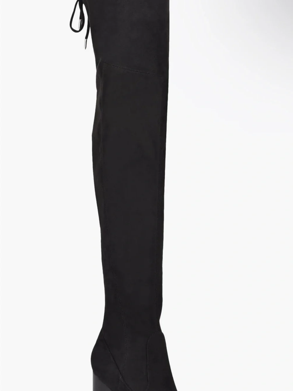 Marc Fisher Octavie Black Suede Over-the-Knee Block Heel Boots